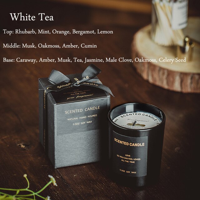 160g Soy Wax Aromatherapy Candle Neutral Black Cup with Gift Box Handmade Scented Candles