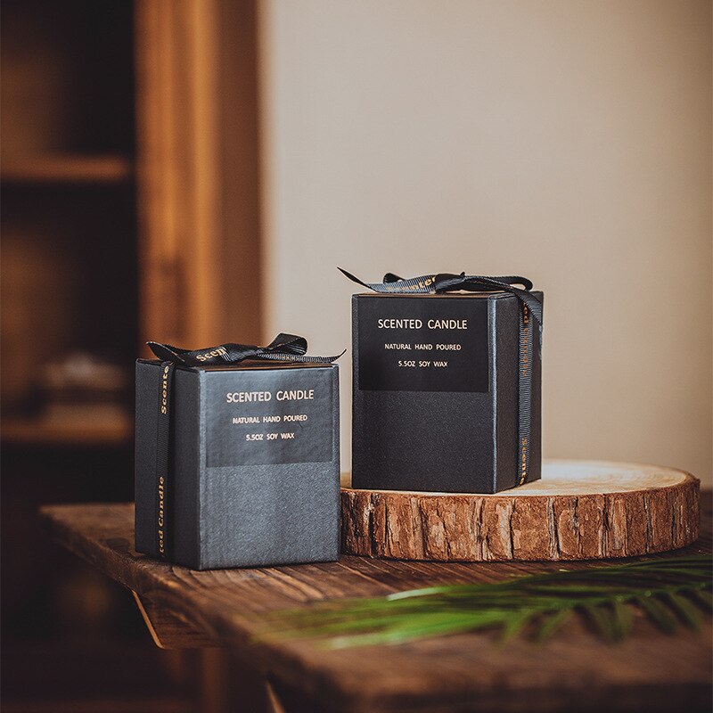 160g Soy Wax Aromatherapy Candle Neutral Black Cup with Gift Box Handmade Scented Candles
