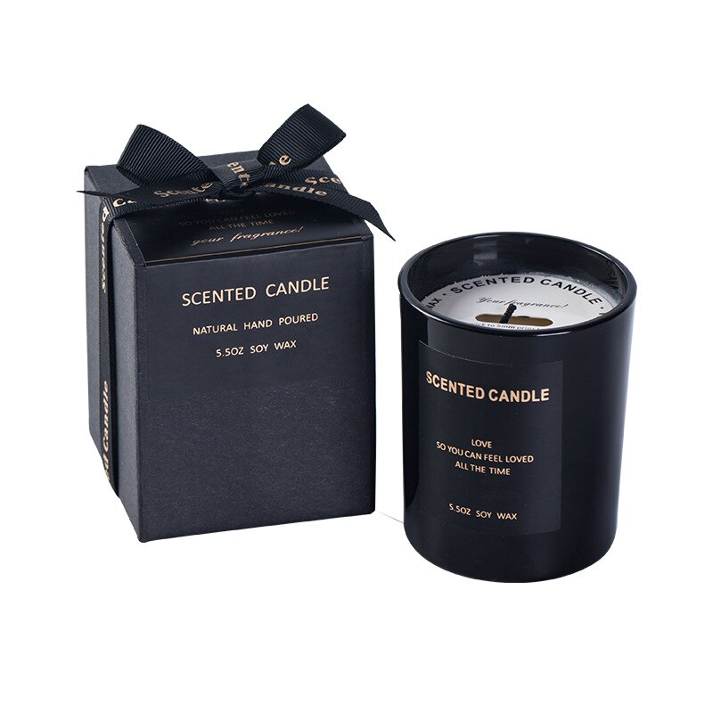 160g Soy Wax Aromatherapy Candle Neutral Black Cup with Gift Box Handmade Scented Candles